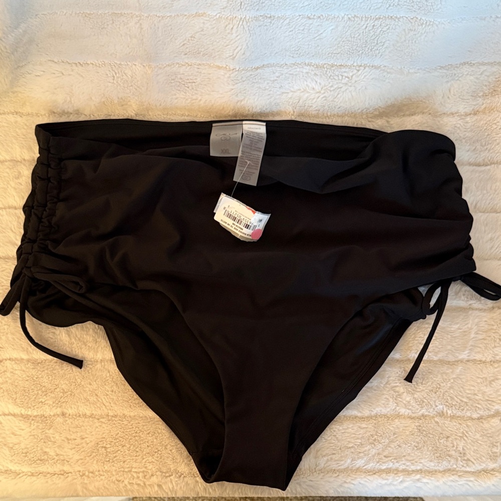 Calia by Carrie Underwood black adjustable High-Waisted Bikini Bottoms XXL